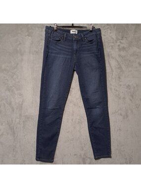 Paige Size 30 Skinny Jean Blue Dark Wash Verdugo Ankle Grazer Crop Stretch Fit